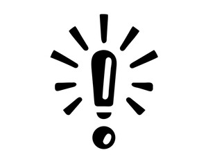 Poster - Bold exclamation mark silhouette graphic design for modern visual communication