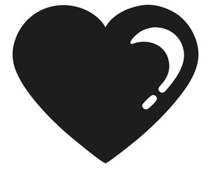 Poster - Black heart silhouette design for like or favorite with a futuristic concept.