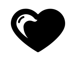 Aufkleber - Black heart silhouette design for social media like or favorite symbol concept