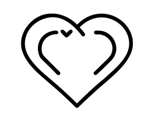 Poster - Black silhouette heart design representing love and favoritism with a modern concept