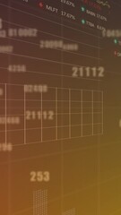 Poster - Animation of changing numbers, graphs and trading board over gradient background