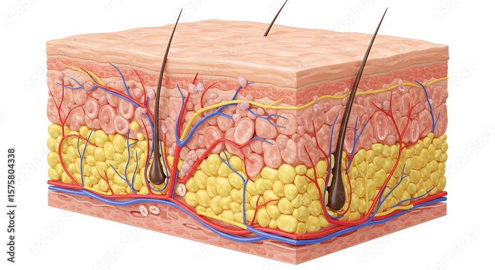 Human Skin Anatomy: Detailed Cross-Section Illustration Stock ...