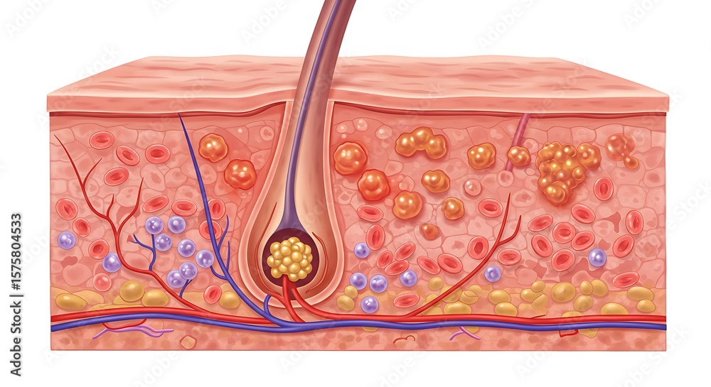 Human Skin Cross Section: Anatomy Illustration Stock Illustration ...