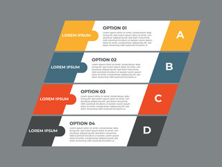 Aufkleber - Infographics design template, business concept with 4 steps or options, can be used for workflow layout, diagram, annual report, web design.Creative banner, label vector.
