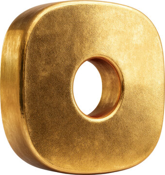 Golden letter O gleams with richness and elegance