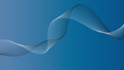 Leinwandbilder - Abstract Flowing Wave Design on Blue Gradient Background A Modern and Dynamic Visual Experience with a Serene Artistic Touch