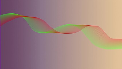 Poster - Abstract Wave Design with Green and Red Lines on a Gradient Background Creates a Sense of Movement and Flow