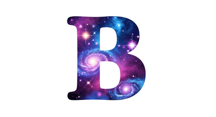 Aufkleber - Vector letter b galaxy space cosmic alphabet typography design, universe themed initial b for creative projects
