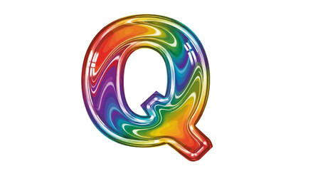 Aufkleber - Vector download this colorful rainbow letter q image for free use in graphic design projects and typography needs
