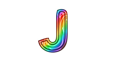 Aufkleber - Vector rainbow letter j design graphic colorful alphabet j illustration vibrant j typography j visual 3d j art design