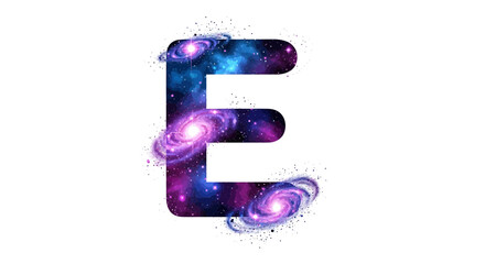 Aufkleber - Vector letter e galaxy space cosmic nebula stars universe astronomy alphabet typography design illustration art