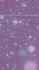 Poster - Animation of glowing pink, blue and yellow light spots advancing on pink background