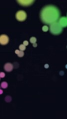 Poster - Animation of glowing light spots moving over black background