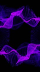 Poster - Animation of purple shapes moving on black background
