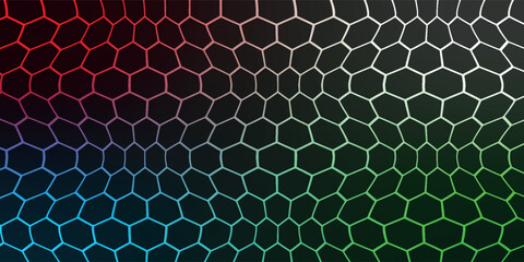 Poster - Futuristic Hexagon Background Design. Abstract Hexagonal Background, Suitable for Cover, Presentation, Banner or Landing Page
