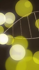 Poster - Animation of dna strand and spots of light on dark background