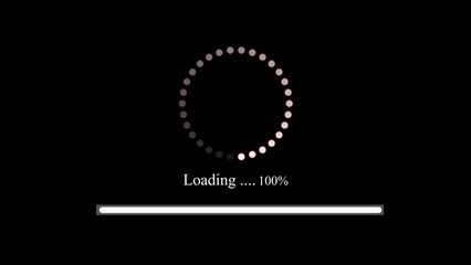 Aufkleber - Circular loading indicator with progress bar and text showing 100 percent completion