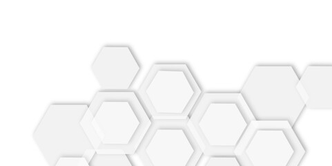 Fototapete - Futuristic 3D White Light and gray  Geometric hexagon Structure Featuring Abstract Polygonal Honeycomb Pattern, Technology-Inspired Design, and a Luxurious, Modern Vector Background for Innovation