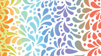 Colorful background with teardrop shapes in a gradient pattern on a white backdrop design element