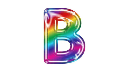 Poster - Vector download colorful rainbow letter b illustration vector graphic for kids education and creative design use