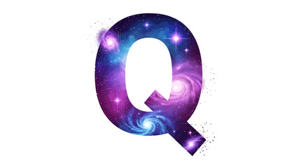 Aufkleber - Vector letter q galaxy space nebula stars cosmic alphabet typography design illustration graphic vector art
