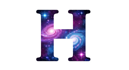 Aufkleber - Vector letter h galaxy space cosmic nebula stars universe astronomy alphabet typography design illustration art