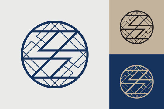 Geometric circle logo icon. Circle concept vector design with minimalistic linear style