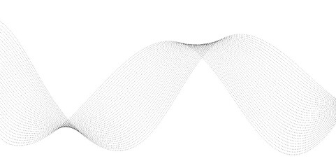 Poster - Abstract wave flowing dot line business background. Technology abstract lines on white background. Technology, data science, geometric border pattern. Isolated on white background. Vector illustration