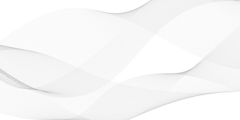 Poster - Flowing dot particles wave pattern halftone black gradient smooth curve shape isolated on transparent background. Vector in concept of  medical technology, science, music, modern. business, banner,