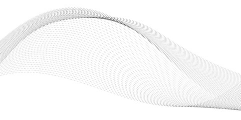 Poster - Abstract white background with grey waves
 dotted halftone flowing wavy lines. Digital motion element for modern design.