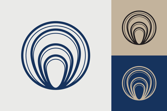 Geometric circle logo icon. Circle concept vector design with minimalistic linear style