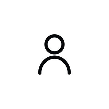 User avatar line icon isolated on white background. User vector illustration. Contact silhouette symbol. Profile social group outline design.
