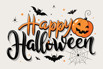 Aufkleber - Happy Halloween Graphic Design with Text Elements and Spooky Holiday Theme