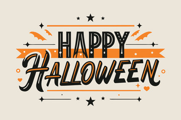 Aufkleber - Festive Happy Hall Design with Colorful Elements and Classic Font Choices