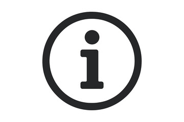 Poster - Information Icon, Info Button Symbol, Circular Help Sign, Black Outline, Minimalist Vector, Transparent Background, Web Interface, App UI, Modern Design, Simple Flat Style