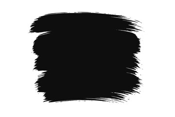 Poster - Black Paint Brush Stroke Grunge Rectangle. Hand Drawn Ink Brushstroke Frame. Abstract Artistic Texture. Isolated Vector Shape. Graphic Design Element. Creative Banner Background Template.