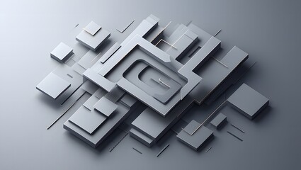 Abstract geometric structure of layered squares