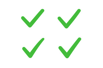 Poster - Check mark vector icon set. Green tick symbol collection for approved, correct, and accepted signs. Yes vote or pass checklist element. Flat simple okay graphic illustration.