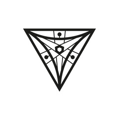 Fototapete - Geometric triangle logo icon. Triangle concept vector design with minimalistic linear style