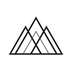 Fototapete - Geometric triangle logo icon. Triangle concept vector design with minimalistic linear style