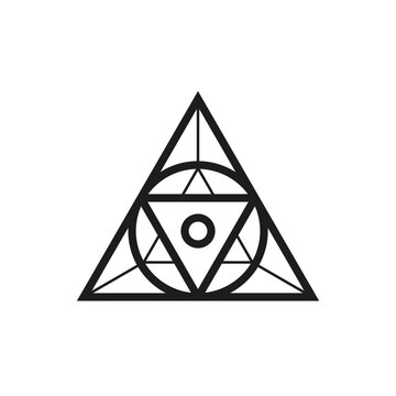 Geometric triangle logo icon. Triangle concept vector design with minimalistic linear style