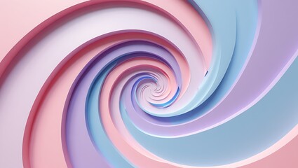 Poster - Pastel Colored Swirl Optical Illusion Art, Soft Gradient Spiral Design with Depth and Dimension Creates a Hypnotic Effect