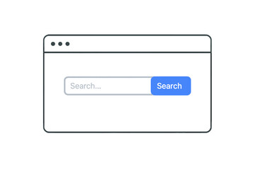 Fototapete - Modern Search Bar UI Vector, Website Search Form Template, Minimal Browser Window, Isolated Web Interface, Clean Design, Editable Internet Page Element, Transparent Background