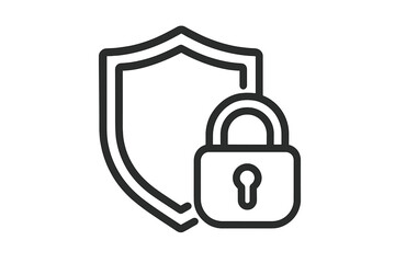 Poster - Cybersecurity Protection Icon. Shield and Lock Symbol. Data Privacy, Secure Access, Information Safety, Internet Security, Encryption, Firewall, Network Protection, Vector Illustration