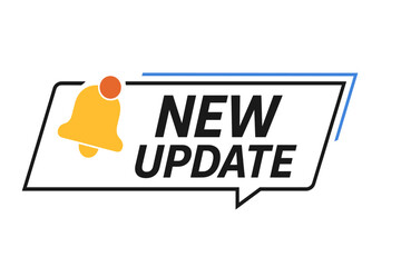 Fototapete - Modern New Update Notification Banner with Alert Bell Icon, Software Upgrade Message, System Update Web Label, Digital Reminder, Vector Graphic for Website Interface