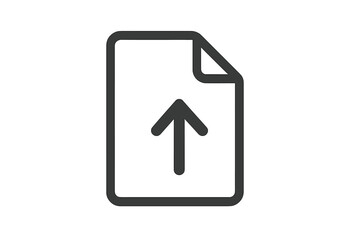 Fototapete - Upload File Icon. Upload Document Symbol. Arrow Up on Paper Sheet. File Sharing, Sending, Synchronizing, Downloading, Cloud Storage, Web Page, Mobile App, User Interface, Data Transfer