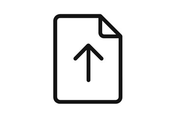 Aufkleber - Upload File Icon. Document with Up Arrow. File Transfer, Upload, Download, Share, Synchronize, Cloud Storage, Web Page, Mobile App, UI, Data Exchange, Digital Document