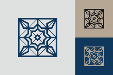 Fototapete - Geometric square logo icon. Square concept vector design with minimalistic linear style