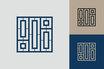 Fototapete - Geometric square logo icon. Square concept vector design with minimalistic linear style