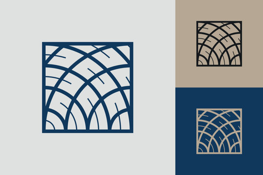 Geometric square logo icon. Square concept vector design with minimalistic linear style